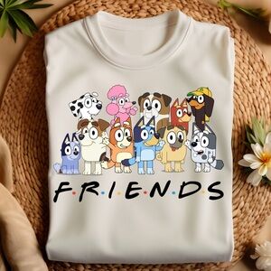 Bluey Friends Dog Cartoon T-Shirt Bella canvas
